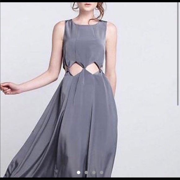 Samantha pleet Dresses & Skirts - Treasure by Samantha Pleet womans Grey cut out waist maxi dress FLAWED  Large